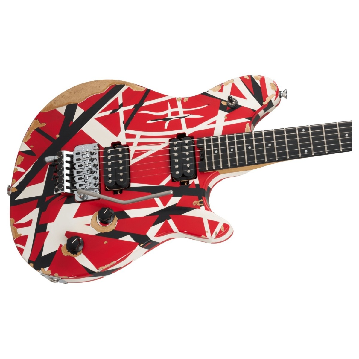 EVH Limited Edition Wolfgang Special Striped Series Red Black and White Aged