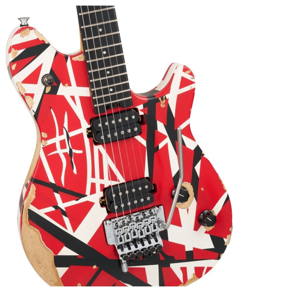 EVH Limited Edition Wolfgang Special Striped Series Red Black and White Aged