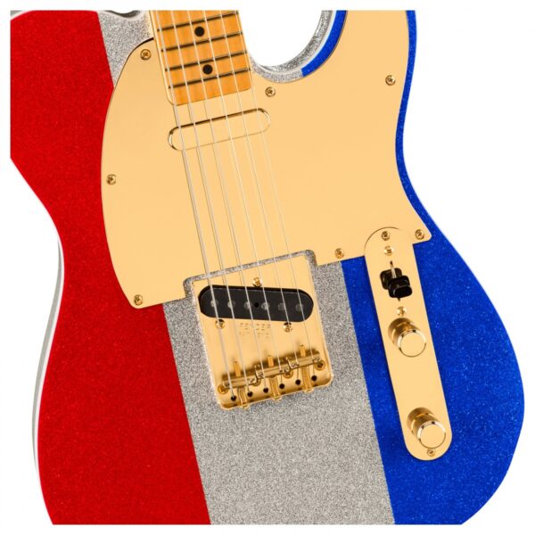 Fender Limited Edition Buck Owens Telecaster MN Red Silver and Blue Sparkle