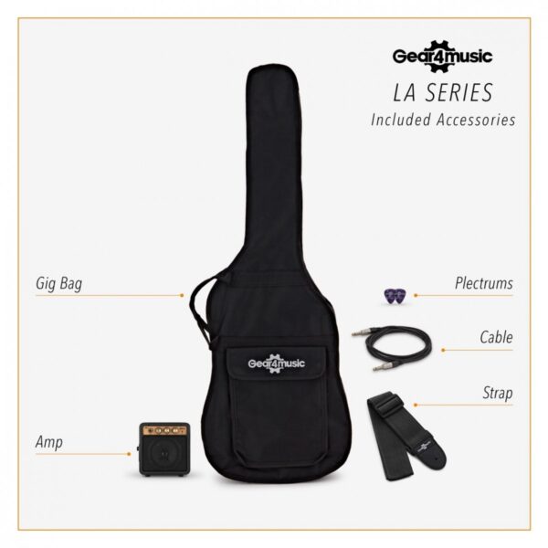 3/4 LA Electric Guitar Blue Mini Guitar Amp Pack