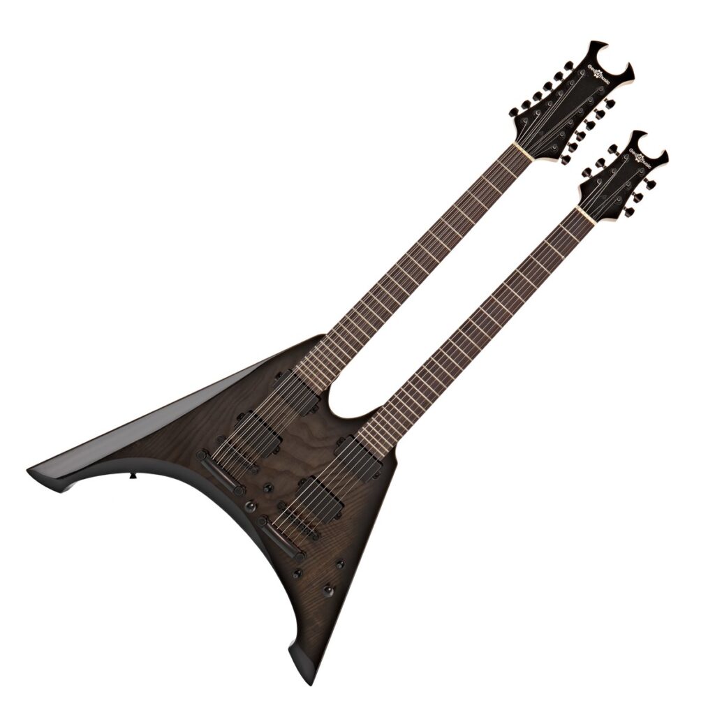 Harlem V Double Neck Guitar by Gear4music Black