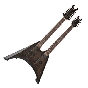 Harlem V Double Neck Guitar by Gear4music Black