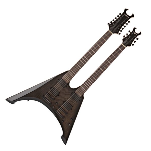 Harlem V Double Neck Guitar by Gear4music Black