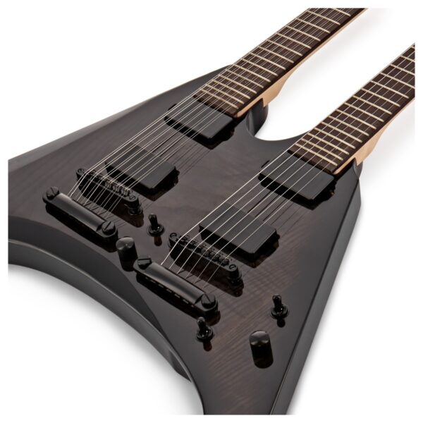 Harlem V Double Neck Guitar by Gear4music Black