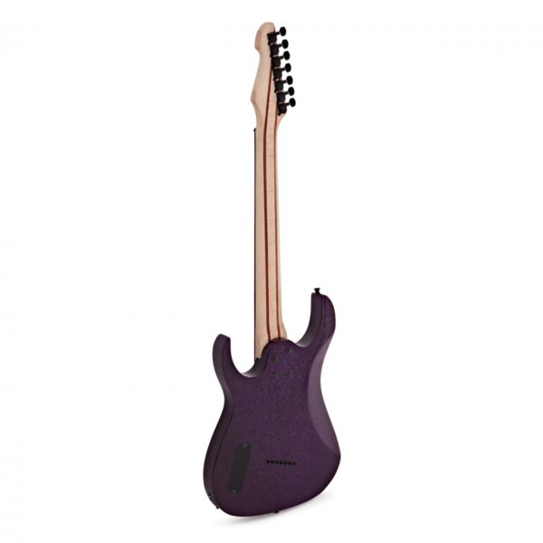 Harlem S 7-String Fanned Fret Guitar by Gear4music Purple Sparkle