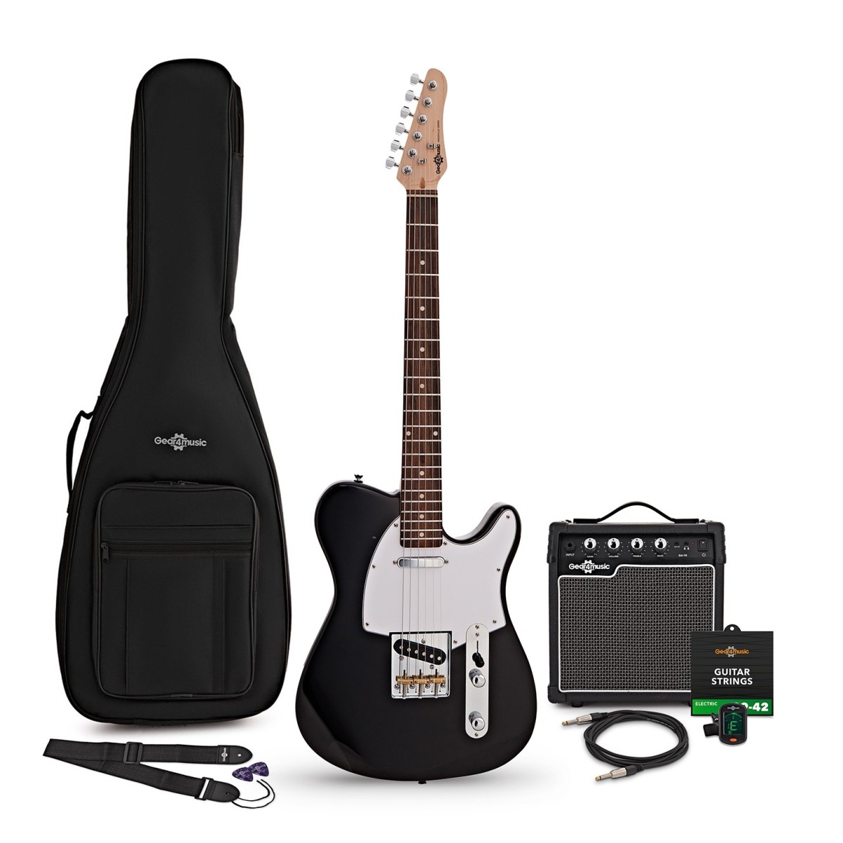 Knoxville Electric Guitar Black 10W Guitar Amp & Accessory Pack