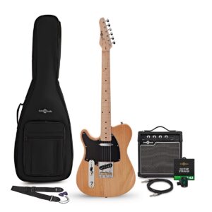 Knoxville Electric Guitar Natural 10W Guitar Amp & Accessory Pack