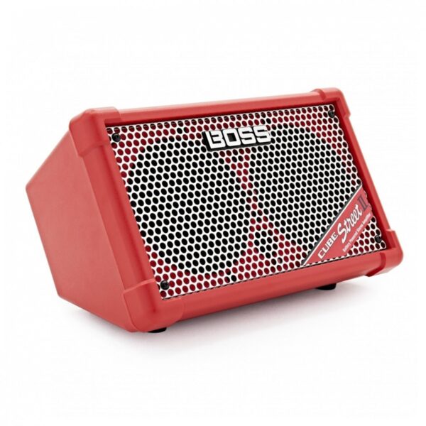 Boss Cube Street 2 Battery Powered Amp Red with Carrying Case