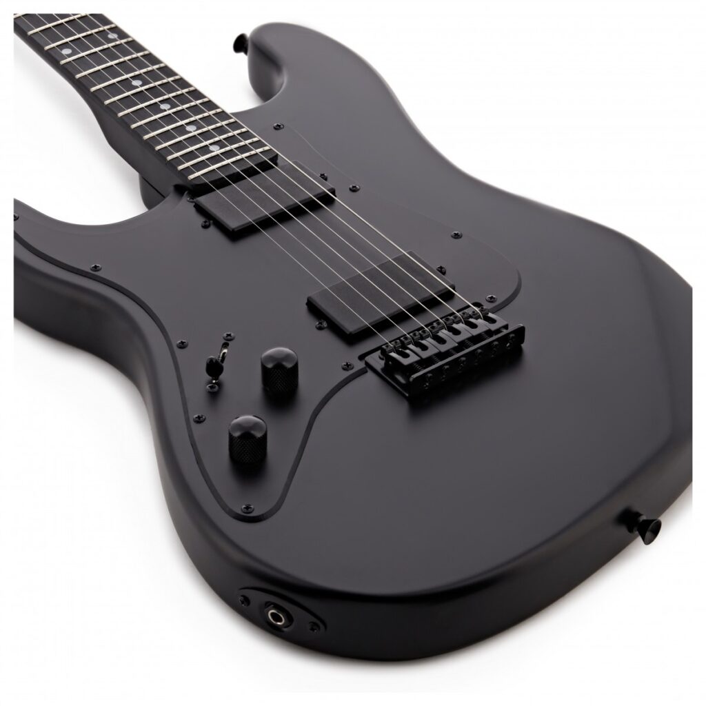 LA Select Modern Left Handed Guitar by Gear4music Blackout