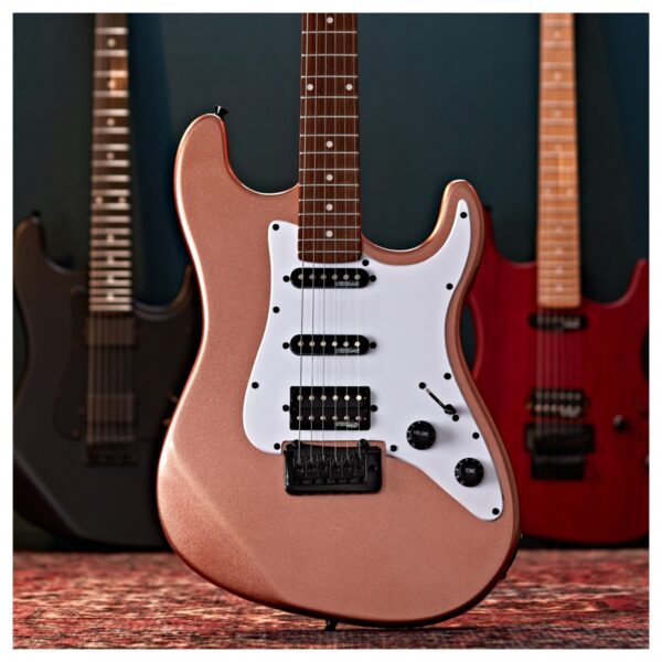 LA Select Modern Electric Guitar Pink 15W Guitar Amp & Accessory Pack