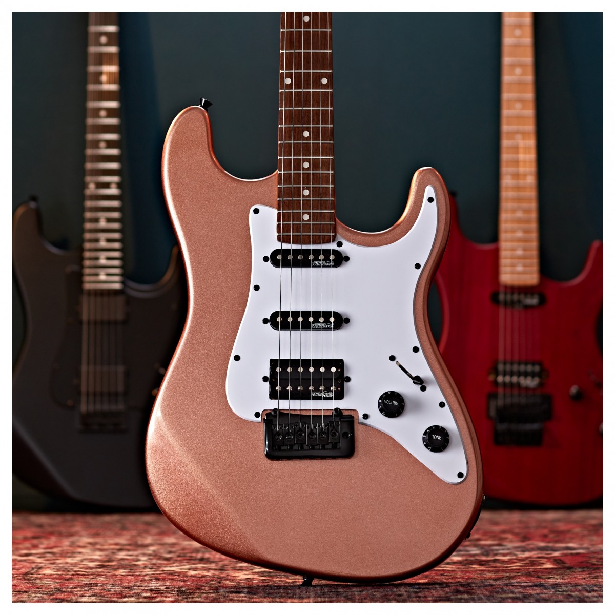 LA Select Modern Electric Guitar Pink 15W Guitar Amp & Accessory Pack