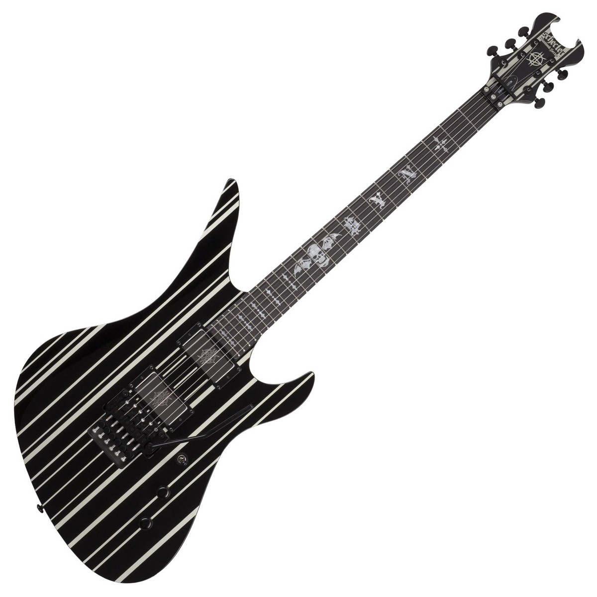 Schecter Synyster Custom Gloss Black with Silver Pin Stripes