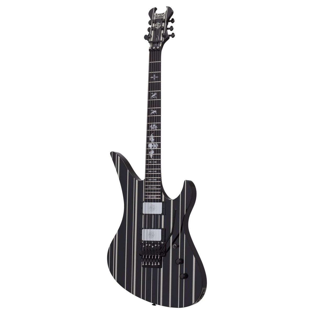 Schecter Synyster Custom Gloss Black with Silver Pin Stripes