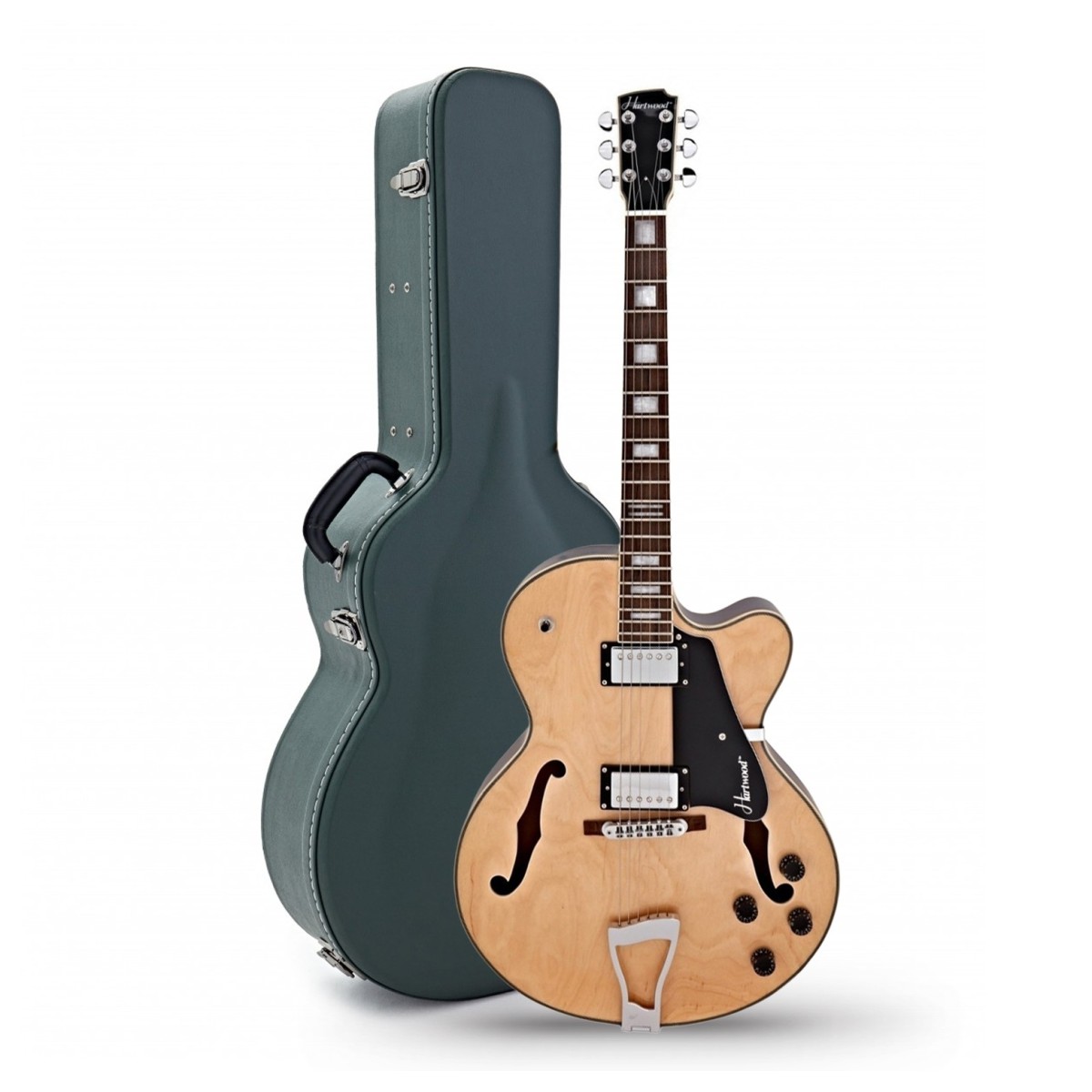 Hartwood Novella Hollowbody Guitar & Hard Case Natural