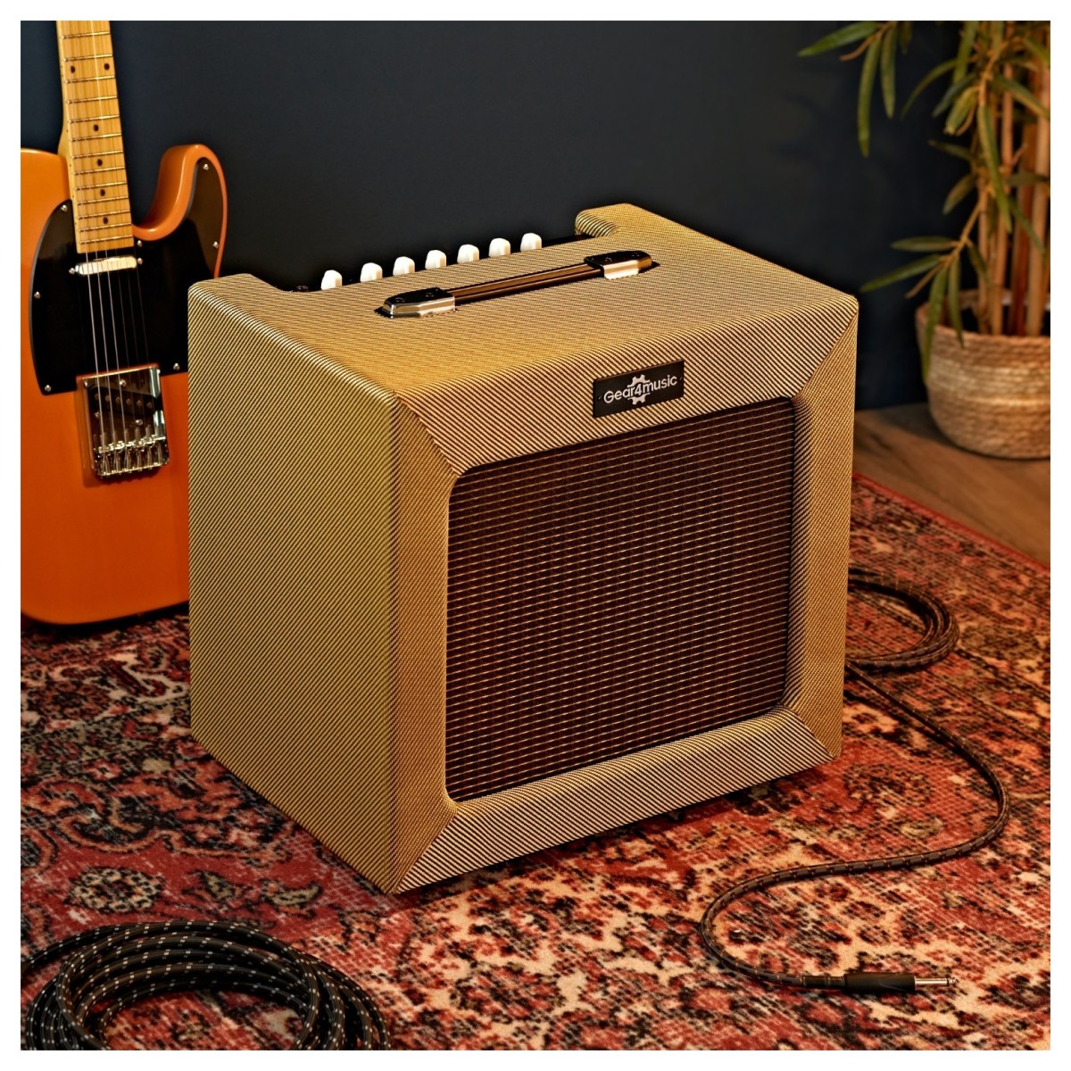 35W Tweed Electric Guitar Combo Amplifier by Gear4music