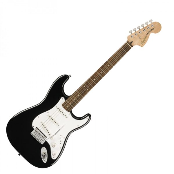 Squier Affinity Series Stratocaster Mustang Micro Pack Black with Gig Bag and HD9 Headphones