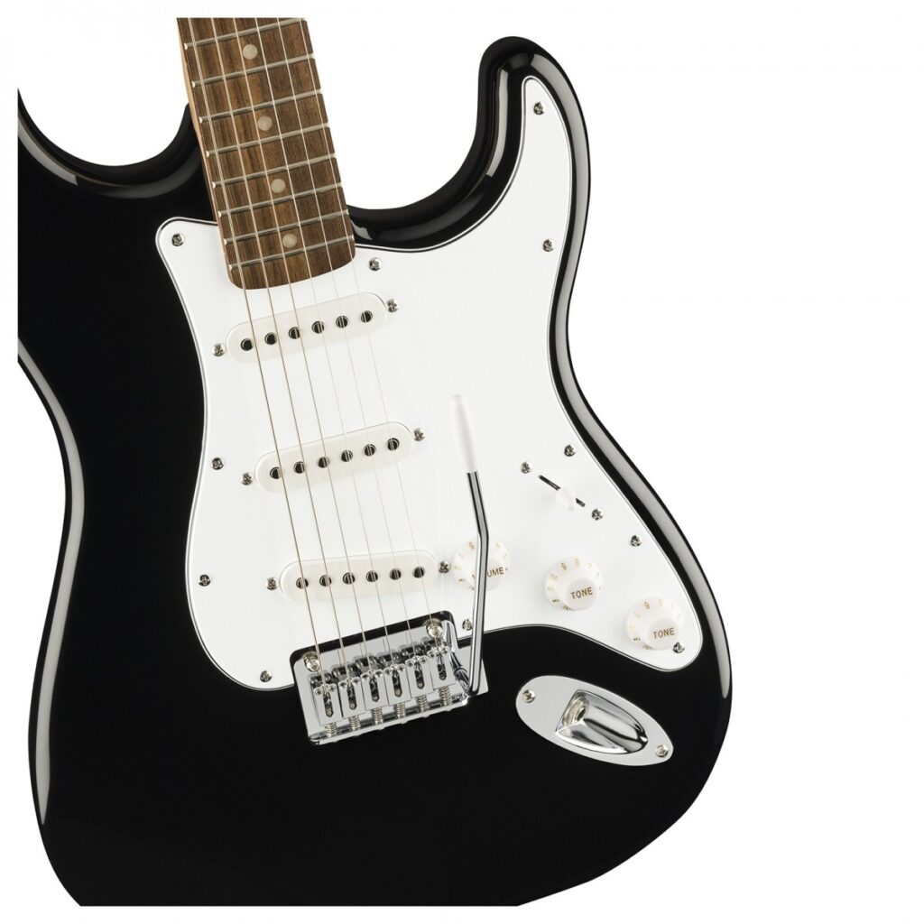 Squier Affinity Series Stratocaster Mustang Micro Pack Black with Gig Bag and HD9 Headphones