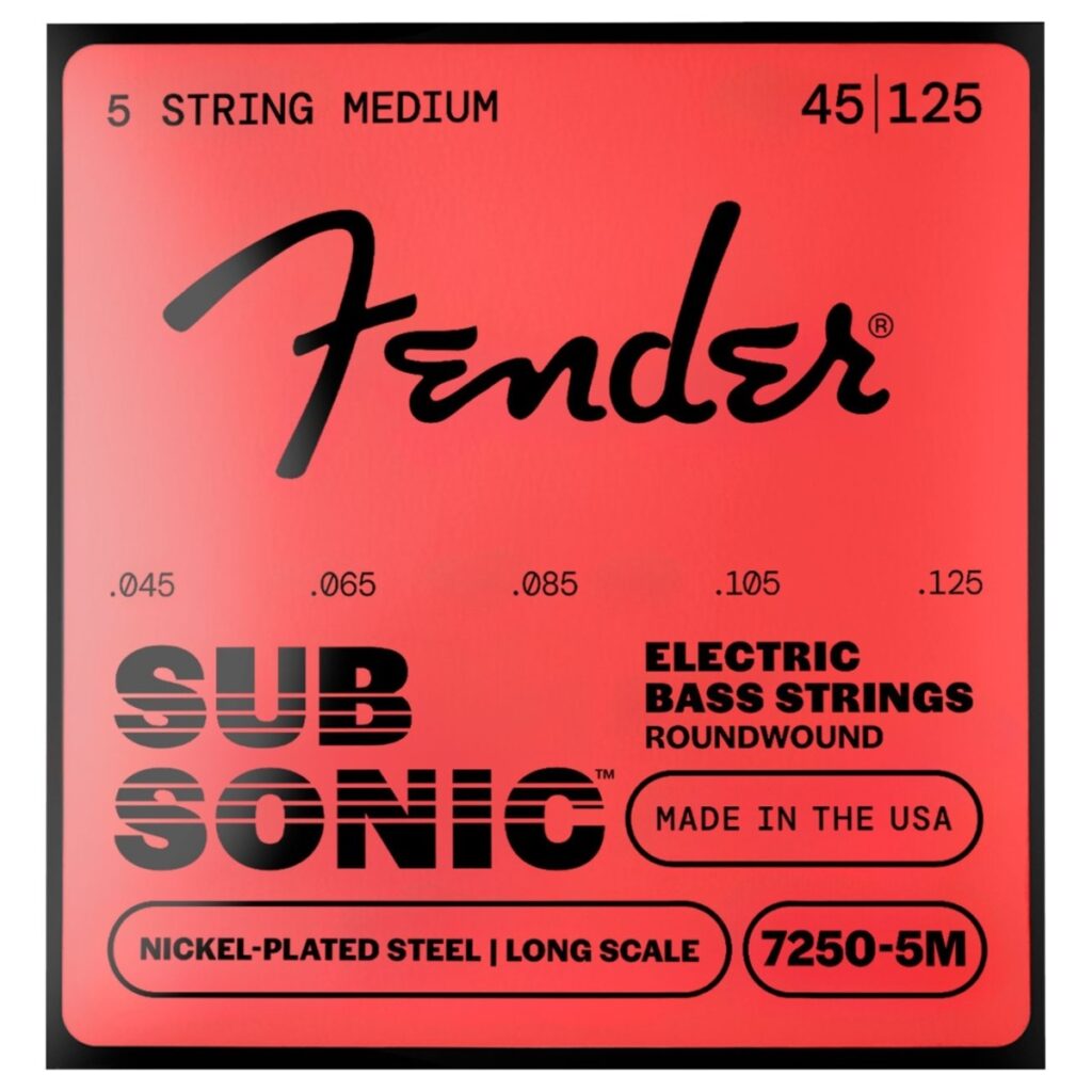 Fender SubSonic 7250-5M Bass Strings Nickel-Plated Steel 5-String Long Scale Gauges .045-.125