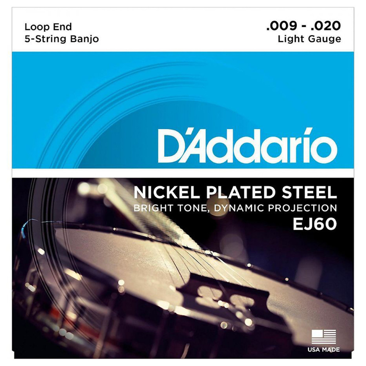 DAddario EJ60 5 String Banjo Strings Nickel Light 9-20 - Image 1