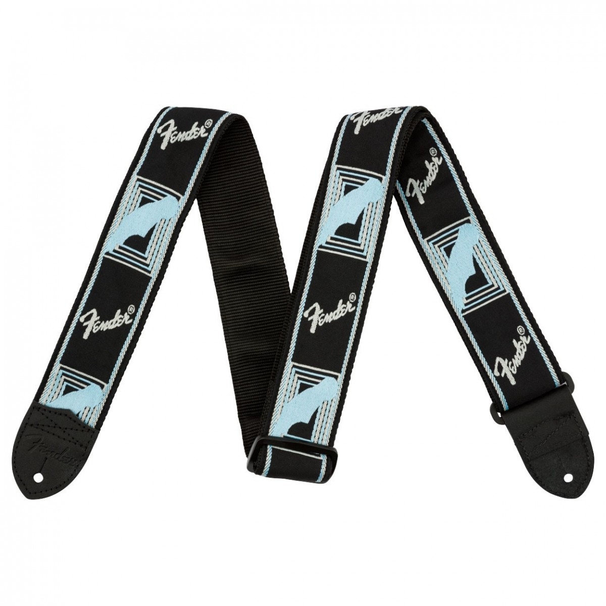 Fender Black Grey and Blue Mono Guitar Strap - Image 1
