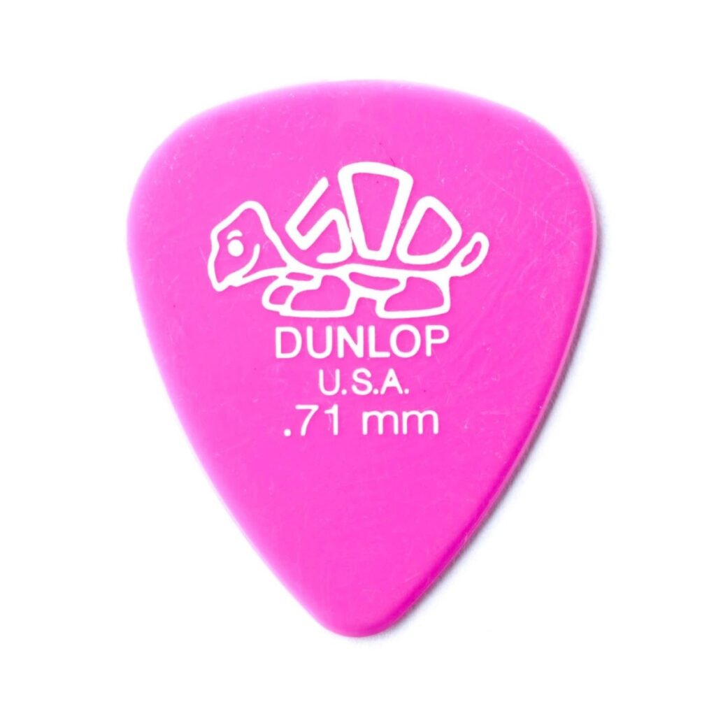Dunlop 0.71mm Del 500 Pick Pink Players Pack of 12