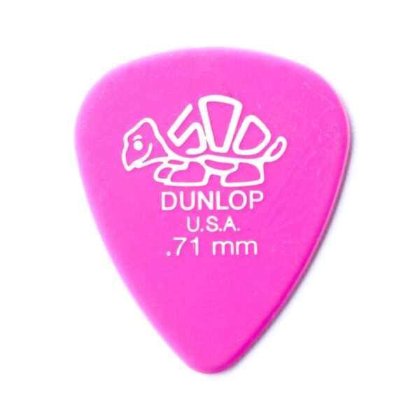 Dunlop 0.71mm Del 500 Pick Pink Players Pack of 12 - Image 1