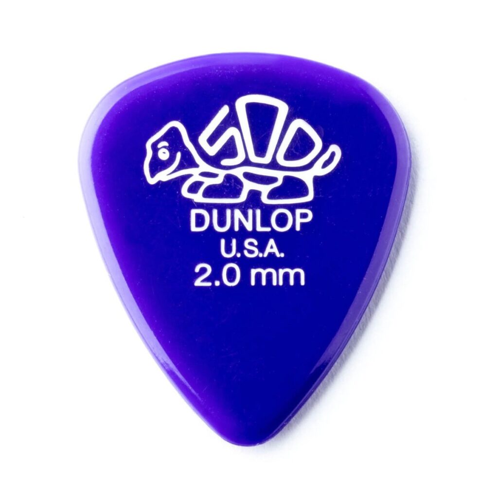 Dunlop 2.00mm Del 500 Pick Purple Players Pack of 12