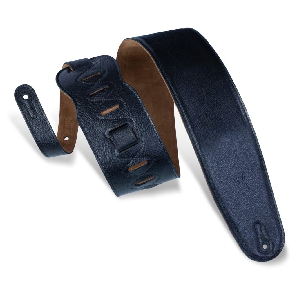 Levys M4GF Garment Leather Strap w/ Thong Black