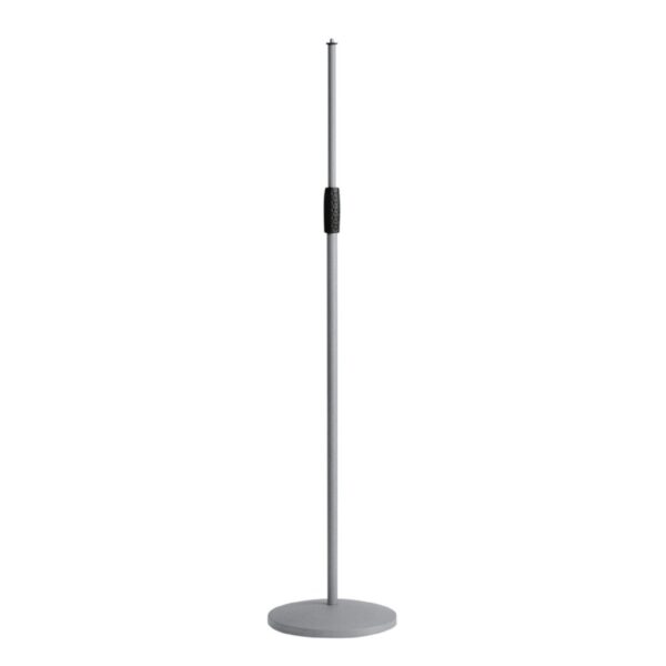 K&M 26010 Round Base Floor Microphone Stand Nickel - Image 1