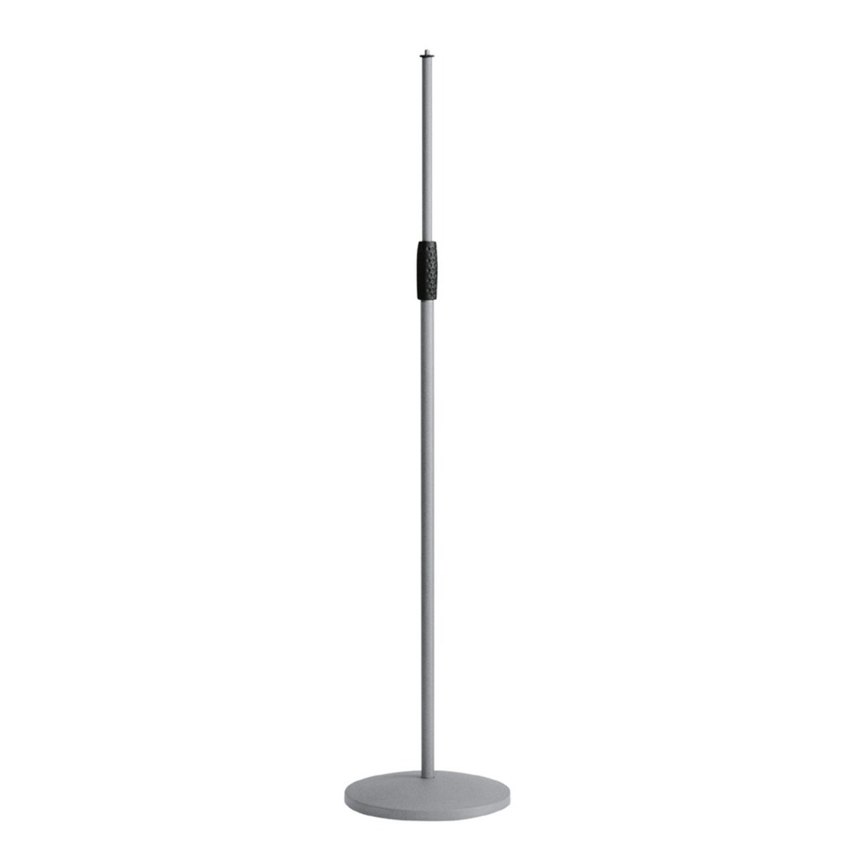 K&M 26010 Round Base Floor Microphone Stand Nickel - Image 1