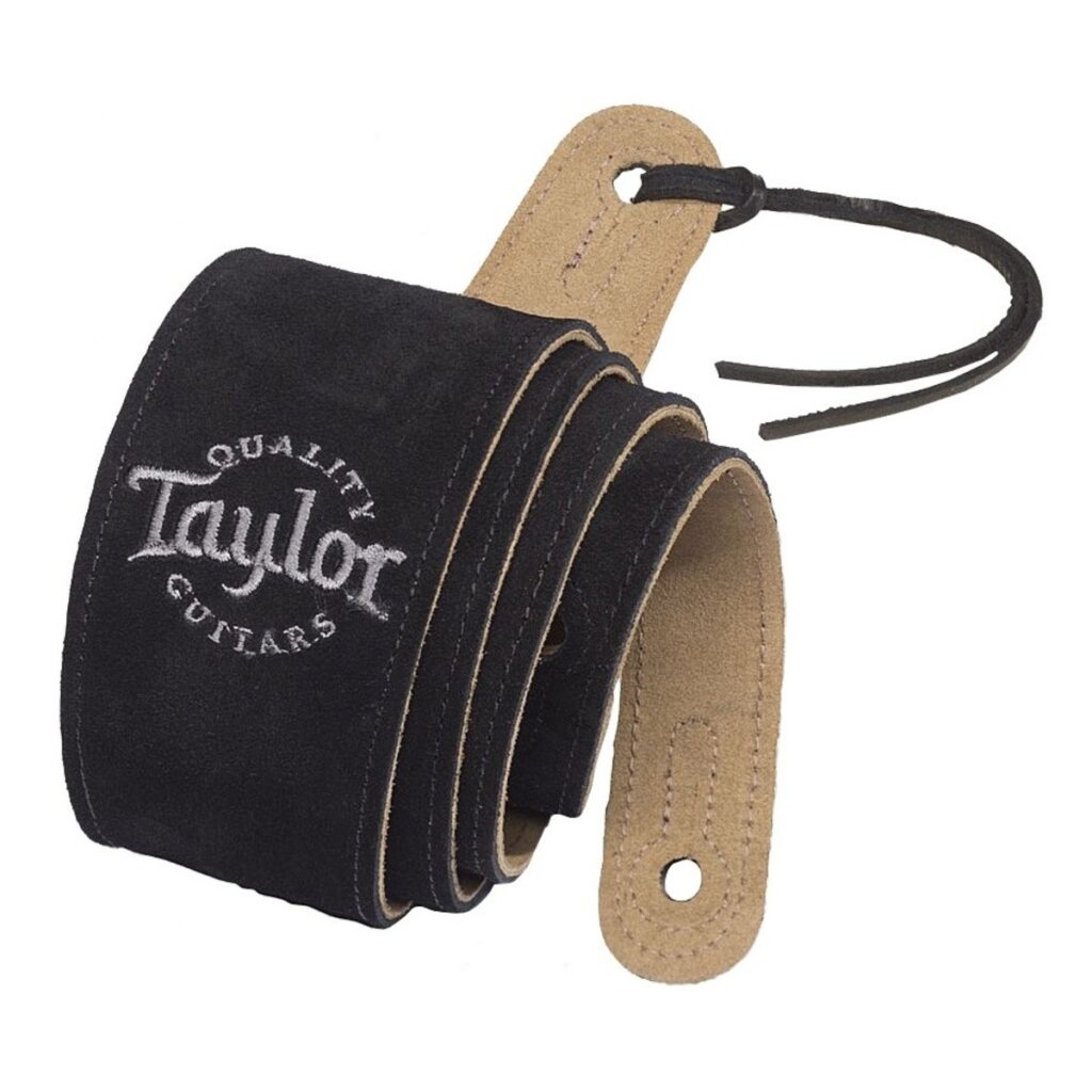 Taylor Logo Suede Guitar Strap Black
