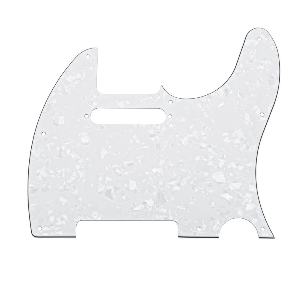 Guitarworks 8-Hole SS Scratchplate White Pearloid
