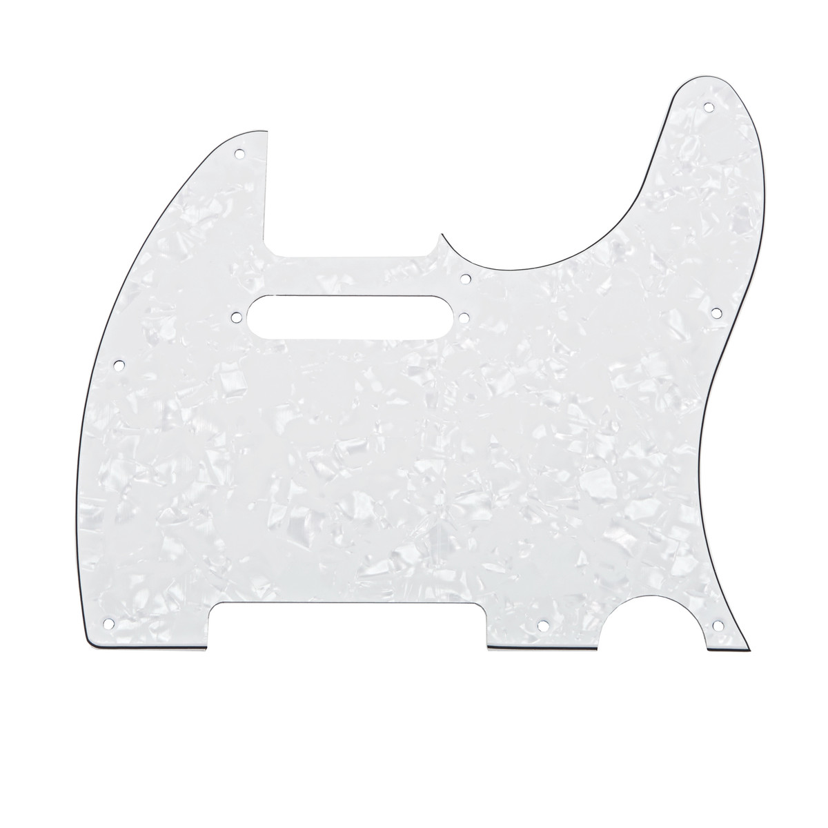 Guitarworks 8-Hole SS Scratchplate White Pearloid - Image 1
