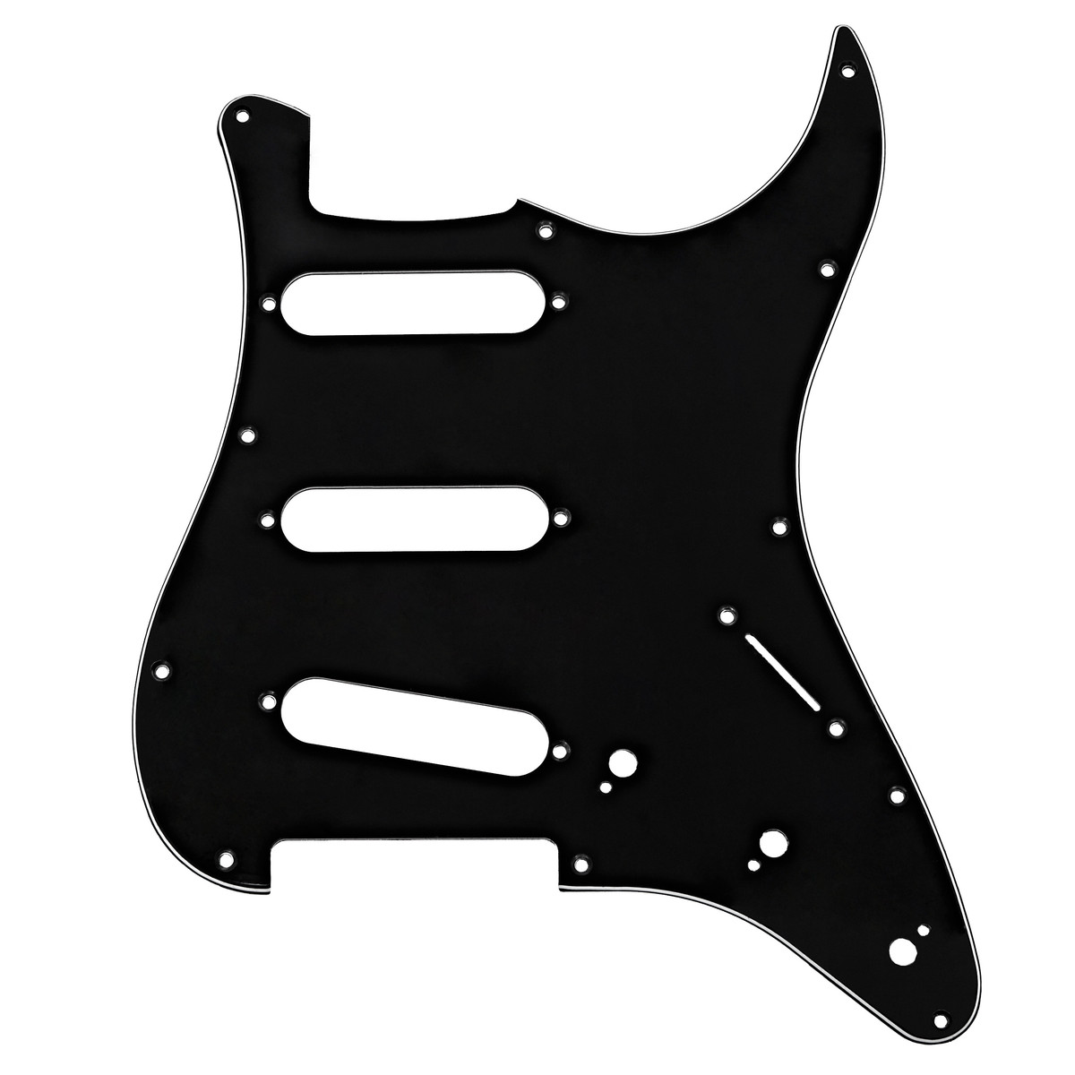 Guitarworks 11-Hole SSS Scratchplate Black - Image 1