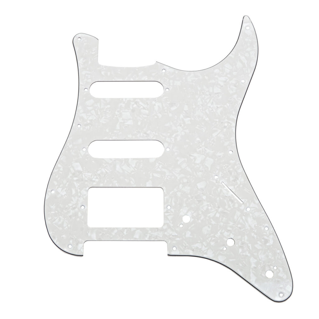 Guitarworks 11-Hole HSS Scratchplate White Pearloid