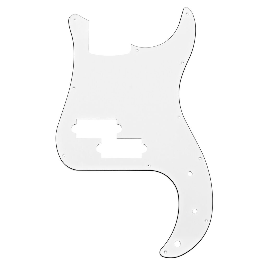 Guitarworks 11-Hole Split Coil Bass Scratchplate White