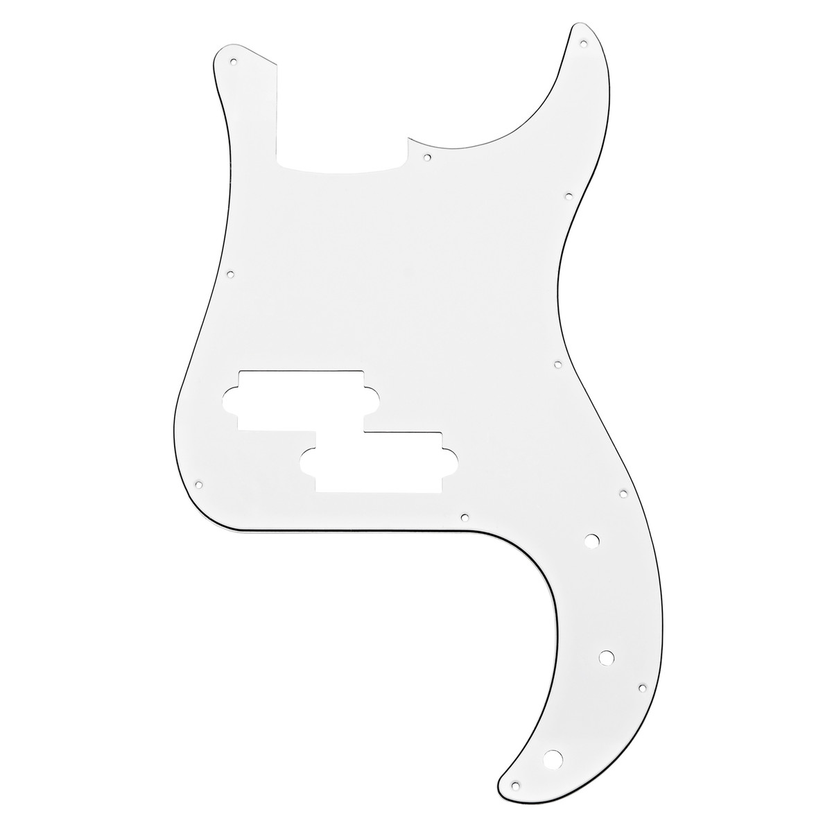 Guitarworks 11-Hole Split Coil Bass Scratchplate White - Image 1