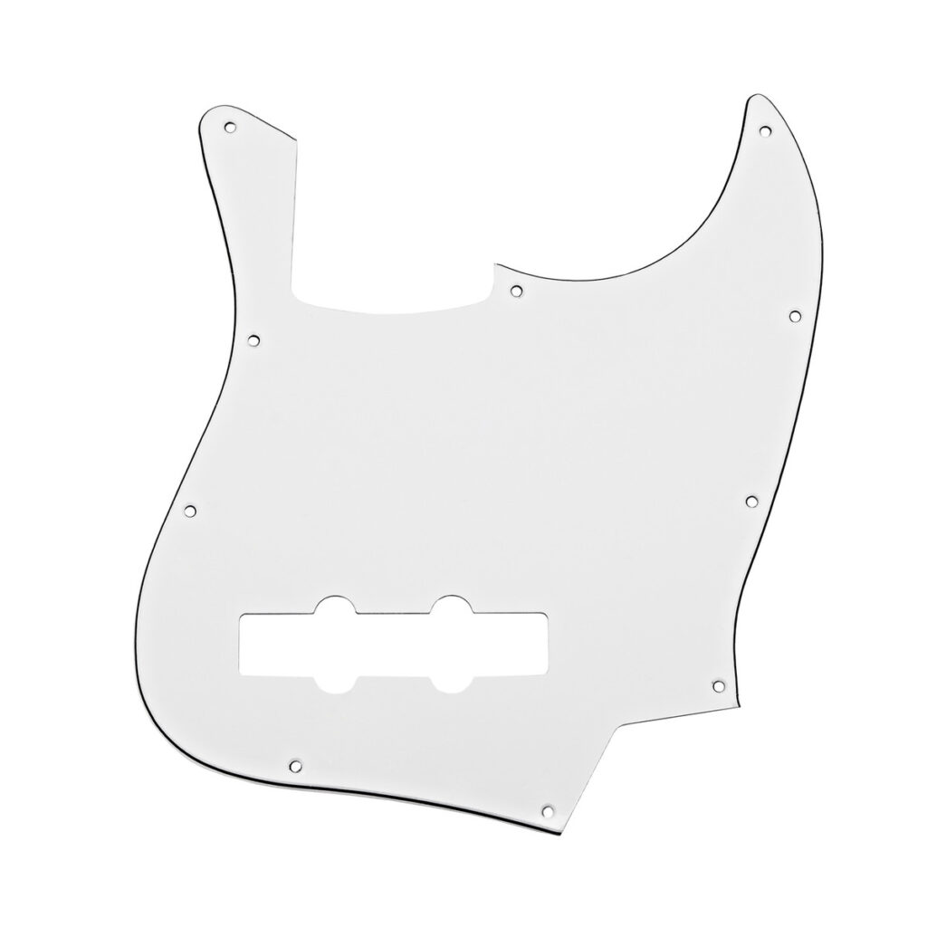 Guitarworks 10-Hole SS Bass Scratchplate White