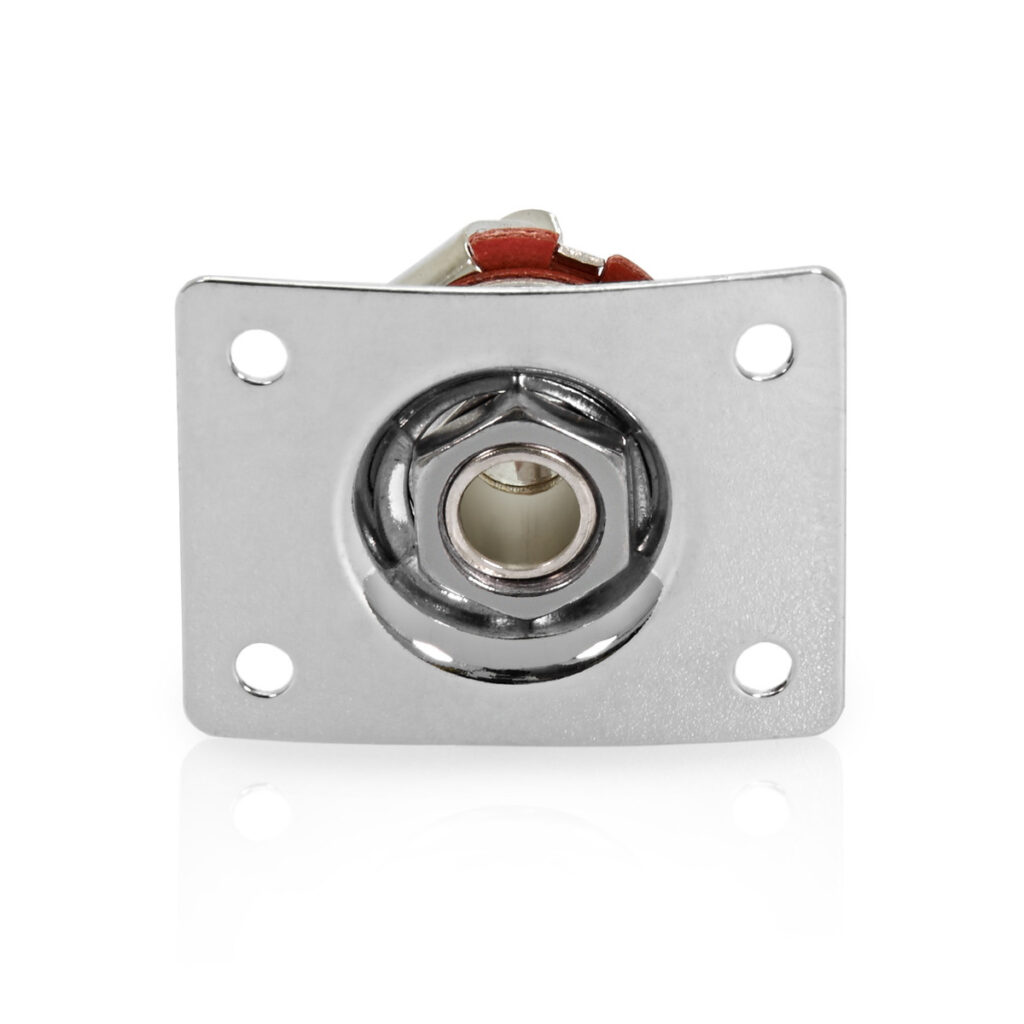 Guitarworks Loaded Square Jack Plate Chrome