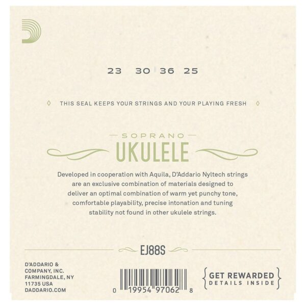DAddario EJ88S Nyltech Ukulele Soprano - Image 2