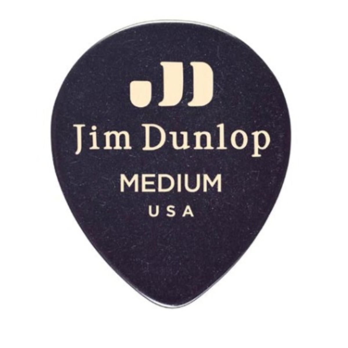 Dunlop Genuine Celluloid Medium Black Tear Drop Picks Pack of 12 - Image 1