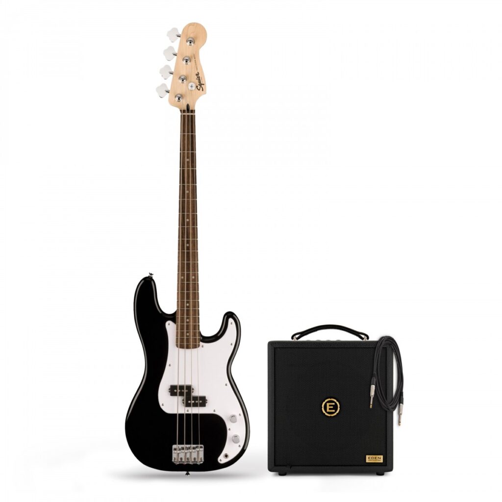 Squier Sonic Precision Bass Black & Eden Orbiter 8 Bass Combo Amp