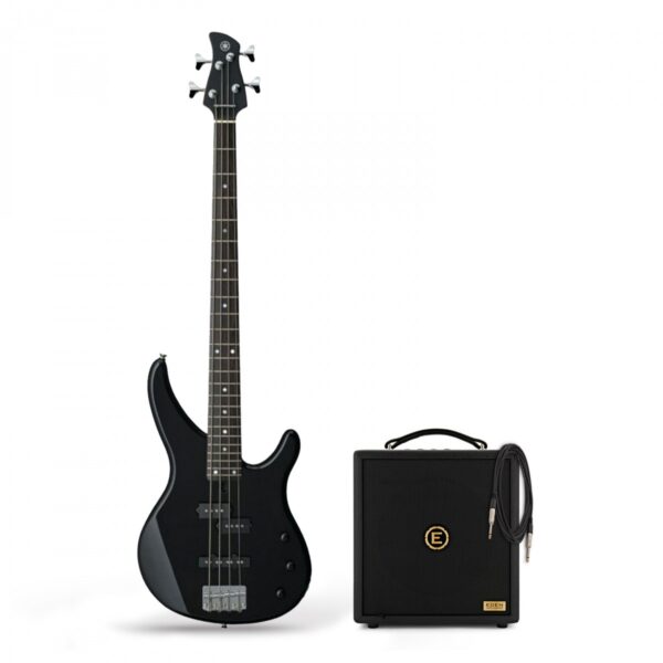 Yamaha TRBX174 Bass Guitar Black & Eden Orbiter 8 Combo Amp - Image 1
