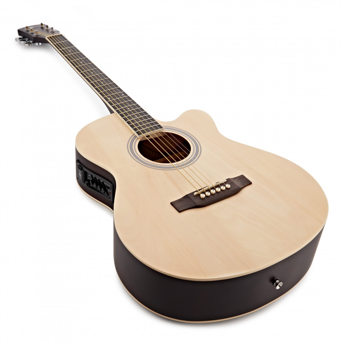 Single Cutaway Electro Acoustic Guitar Natural 15W Acoustic Amp & Accessory Pack