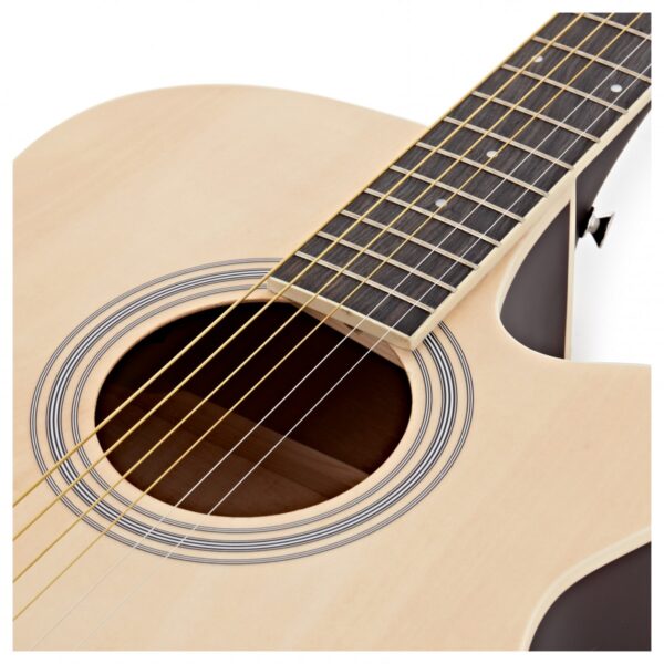 Single Cutaway Electro Acoustic Guitar Natural 15W Acoustic Amp & Accessory Pack