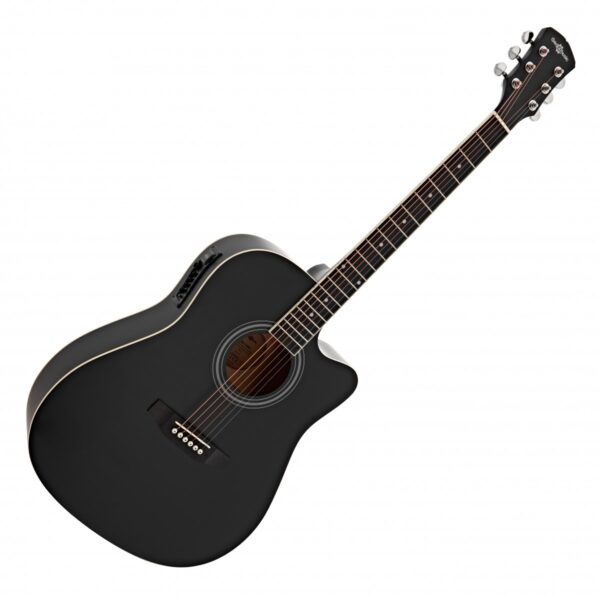 Dreadnought Cutaway Electro Acoustic Guitar Black 15W Acoustic Amp & Accessory Pack