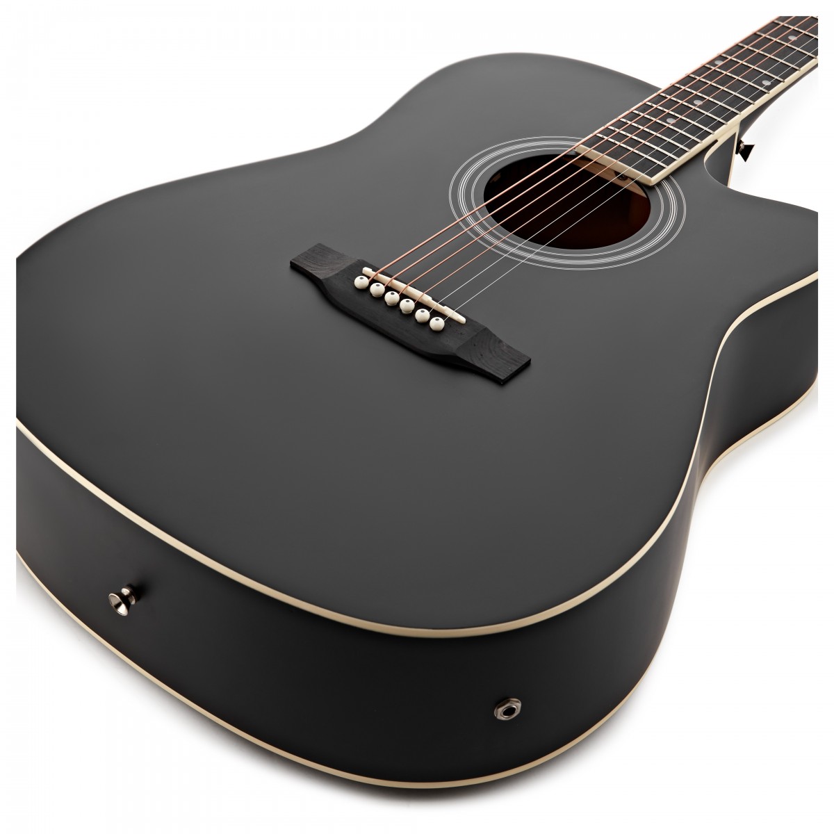 Dreadnought Cutaway Electro Acoustic Guitar Black 15W Acoustic Amp & Accessory Pack