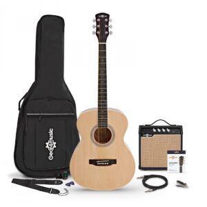 Student Electro Acoustic Guitar Natural 15W Acoustic Amp & Accessory Pack