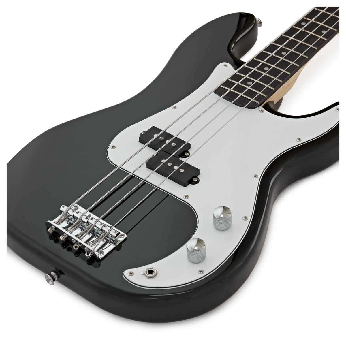 LA Bass Guitar Black 15W Bass Amp Pack