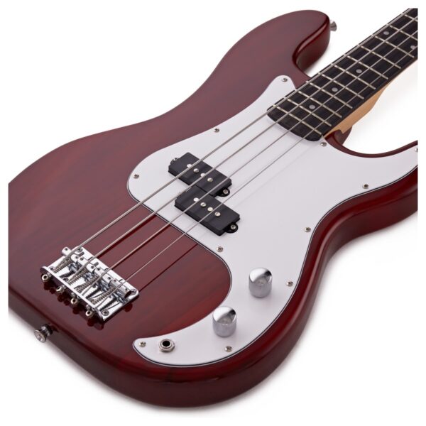LA Bass Guitar Red 15W Bass Amp Pack